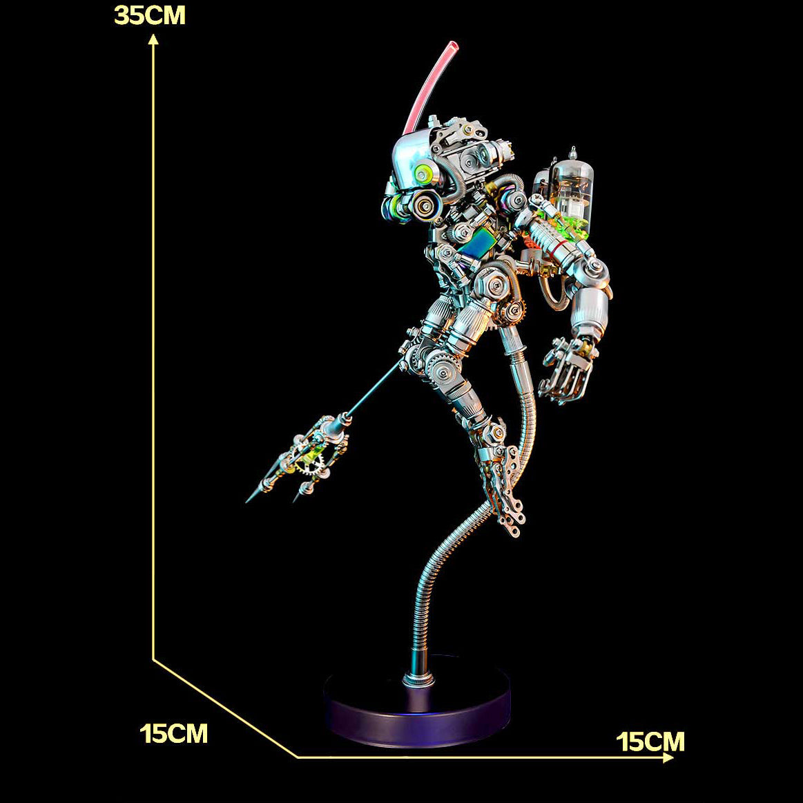 Kit de rompecabezas de metal 3D de Cyberpunk Diving Ape con base