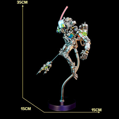 Kit de rompecabezas de metal 3D de Cyberpunk Diving Ape con base