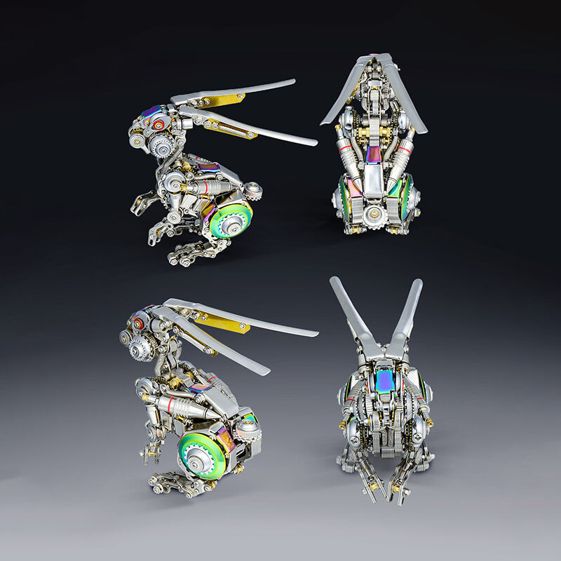 Kit de rompecabezas de metal 3D de conejo mecánico ciberpunk