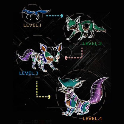 Kit de rompecabezas de metal de zorro mecánico para armar uno mismo, serie de animales ajustables 