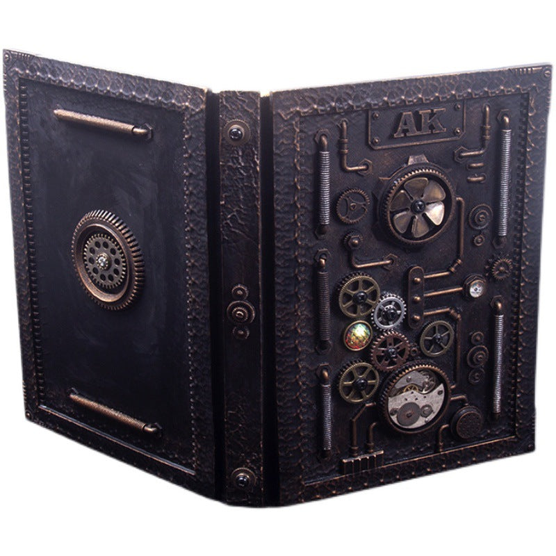 Libreta estilo steampunk en relieve con caja de regalo 