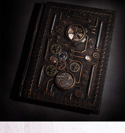 Libreta estilo steampunk en relieve con caja de regalo 