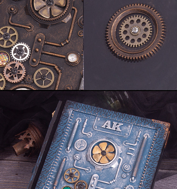 Libreta estilo steampunk en relieve con caja de regalo 