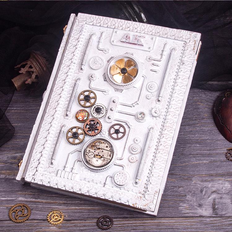 Libreta estilo steampunk en relieve con caja de regalo 