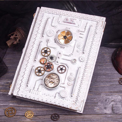 Libreta estilo steampunk en relieve con caja de regalo 