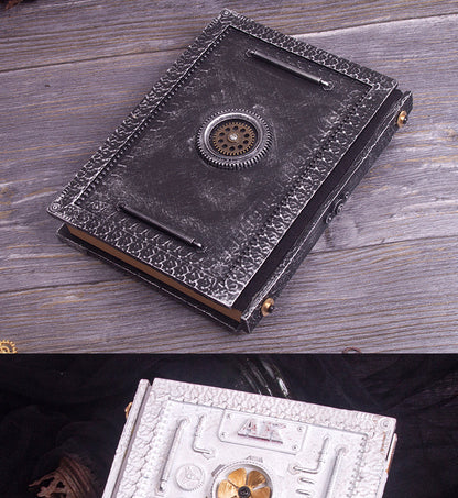 Libreta estilo steampunk en relieve con caja de regalo 