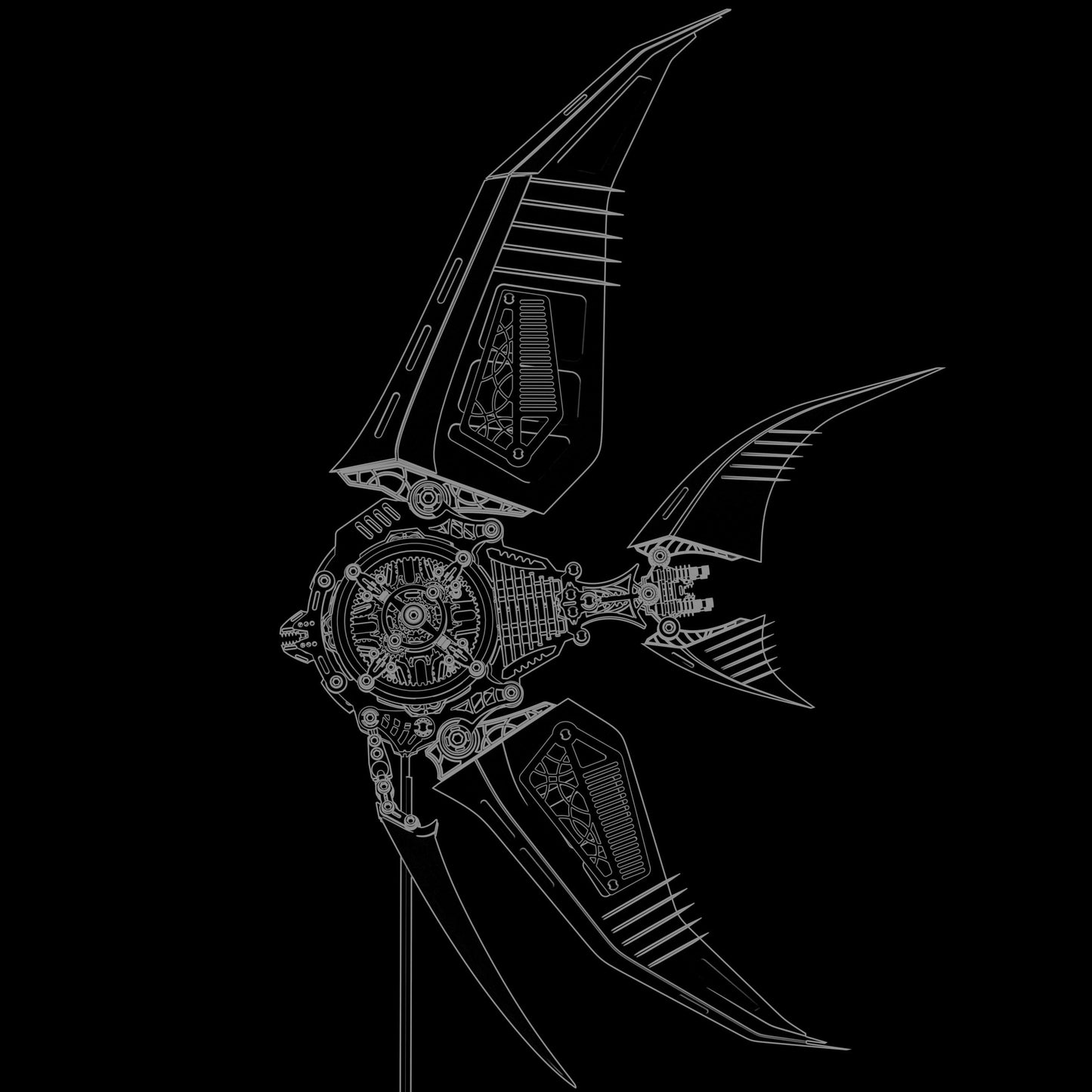 Rompecabezas de metal 3D de pez ángel mecánico, modelo de vida marina 