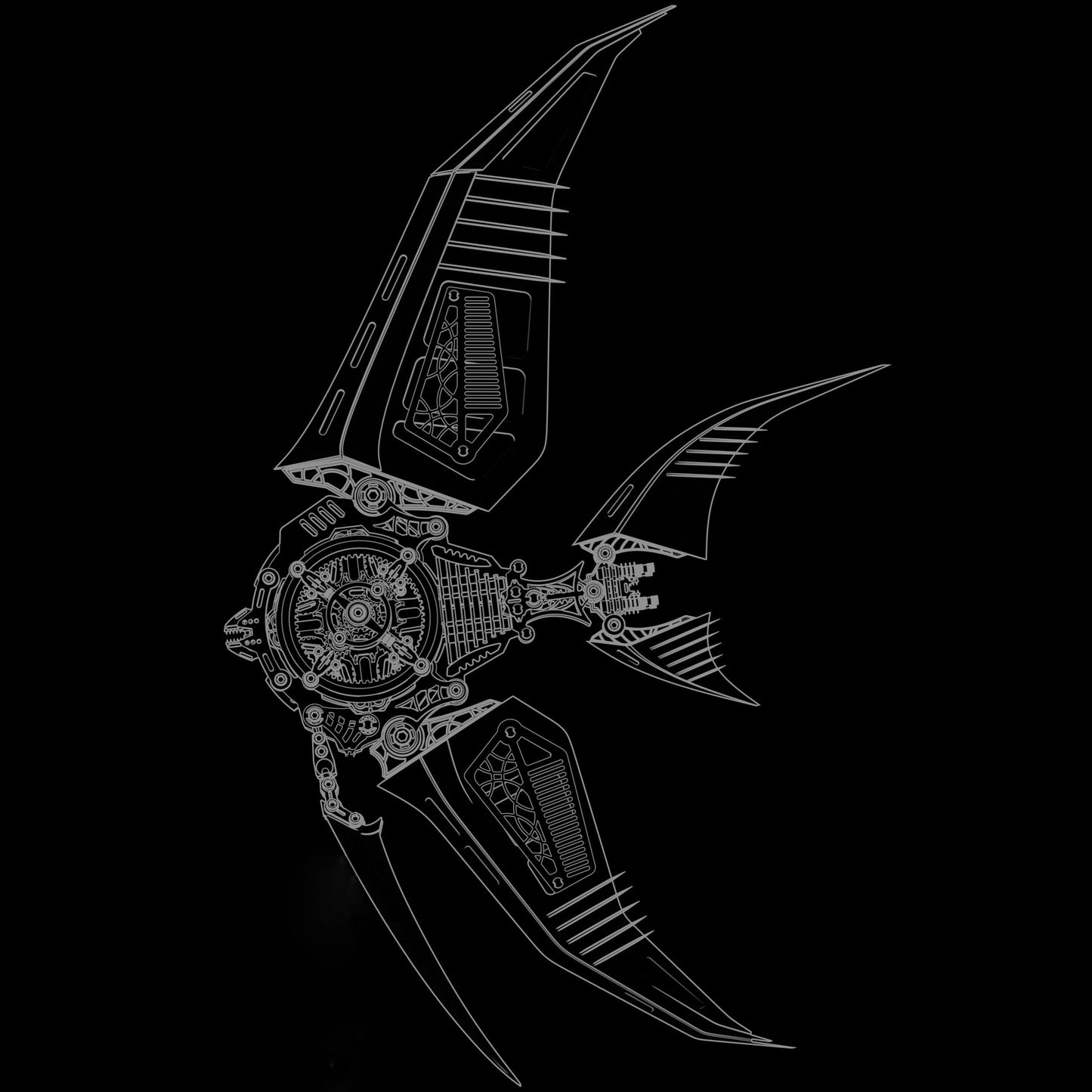 Rompecabezas de metal 3D de pez ángel mecánico, modelo de vida marina 