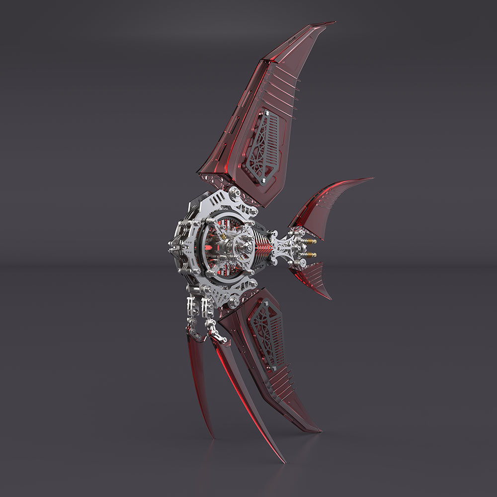 Rompecabezas de metal 3D de pez ángel mecánico, modelo de vida marina 