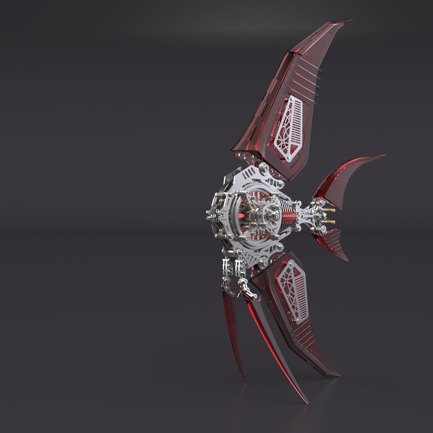 Rompecabezas de metal 3D de pez ángel mecánico, modelo de vida marina 