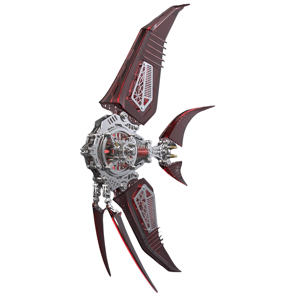 Rompecabezas de metal 3D de pez ángel mecánico, modelo de vida marina 