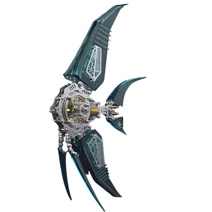 Rompecabezas de metal 3D de pez ángel mecánico, modelo de vida marina 