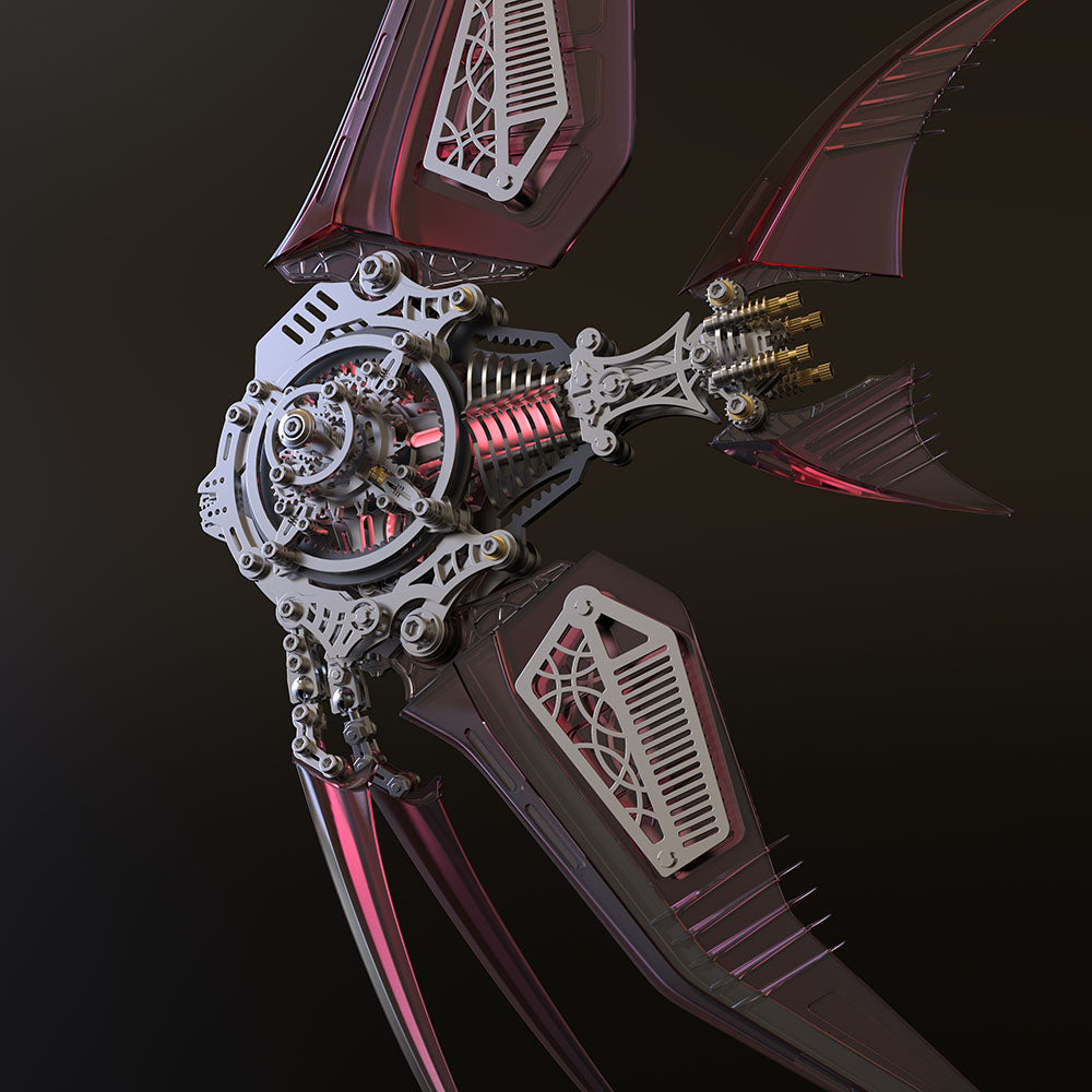 Rompecabezas de metal 3D de pez ángel mecánico, modelo de vida marina 