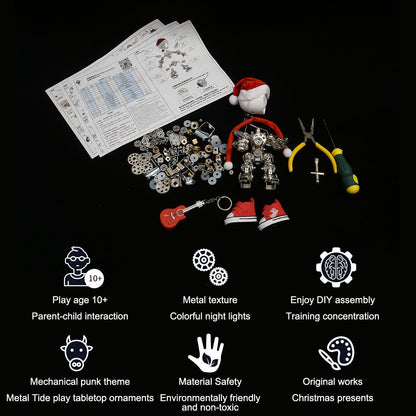 Kit de rompecabezas de metal mecánico de Papá Noel para Navidad