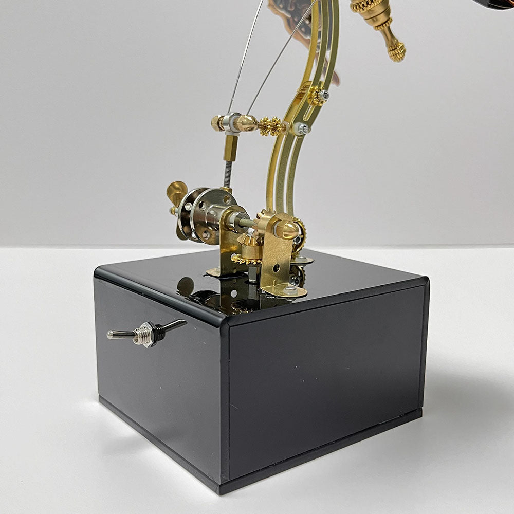 Modelo de rompecabezas de metal de mariposa steampunk mecánico con caja de música
