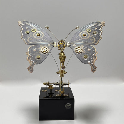 Modelo de rompecabezas de metal de mariposa steampunk mecánico con caja de música