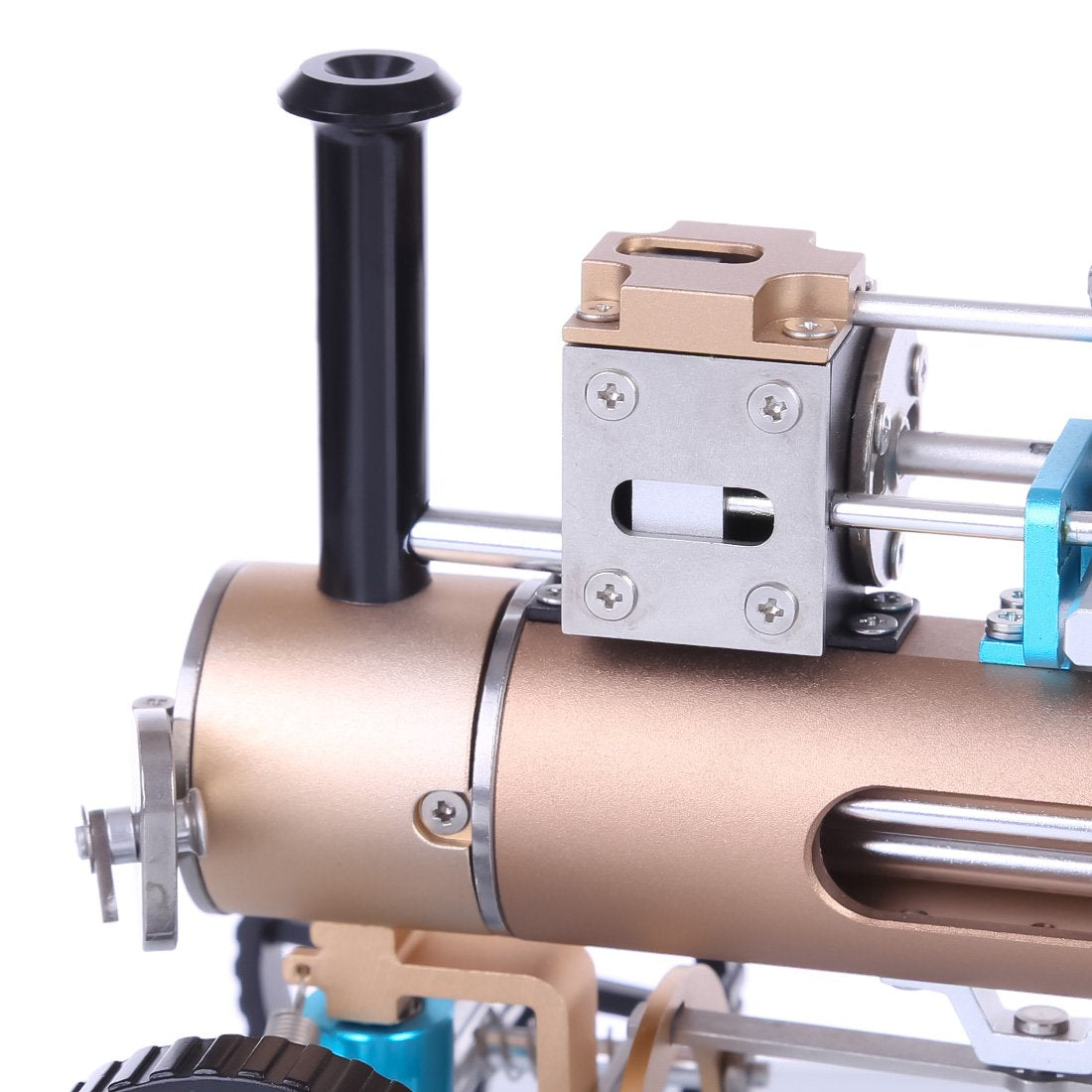 Juguete de coche eléctrico de vapor de un cilindro con ensamblaje de metal para adultos.