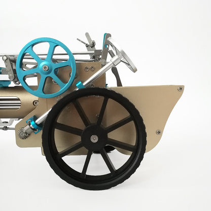 Juguete de coche eléctrico de vapor de un cilindro con ensamblaje de metal para adultos.