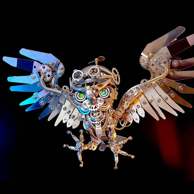 Kit de rompecabezas de metal 3D Steampunk de búho para adultos 