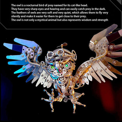 Kit de rompecabezas de metal 3D Steampunk de búho para adultos 