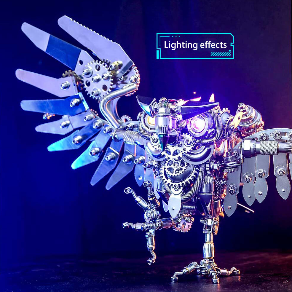Kit de rompecabezas de metal 3D Steampunk de búho para adultos 