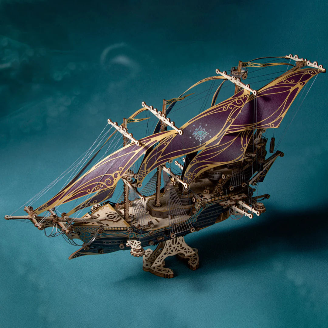 Kit de rompecabezas de madera 3D de barco pirata para juguete y regalo