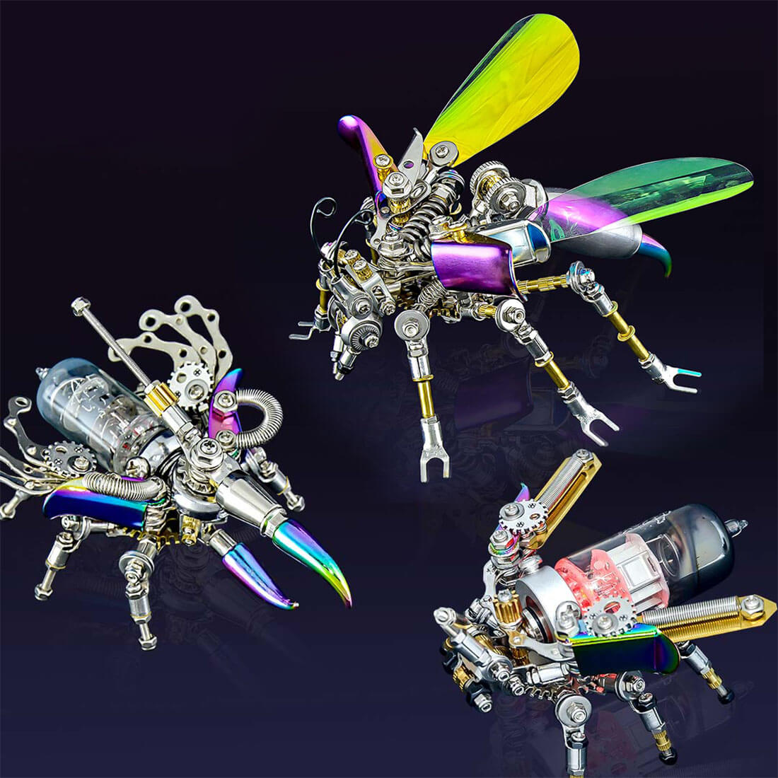 Kit de rompecabezas de insectos metálicos punk en 3D