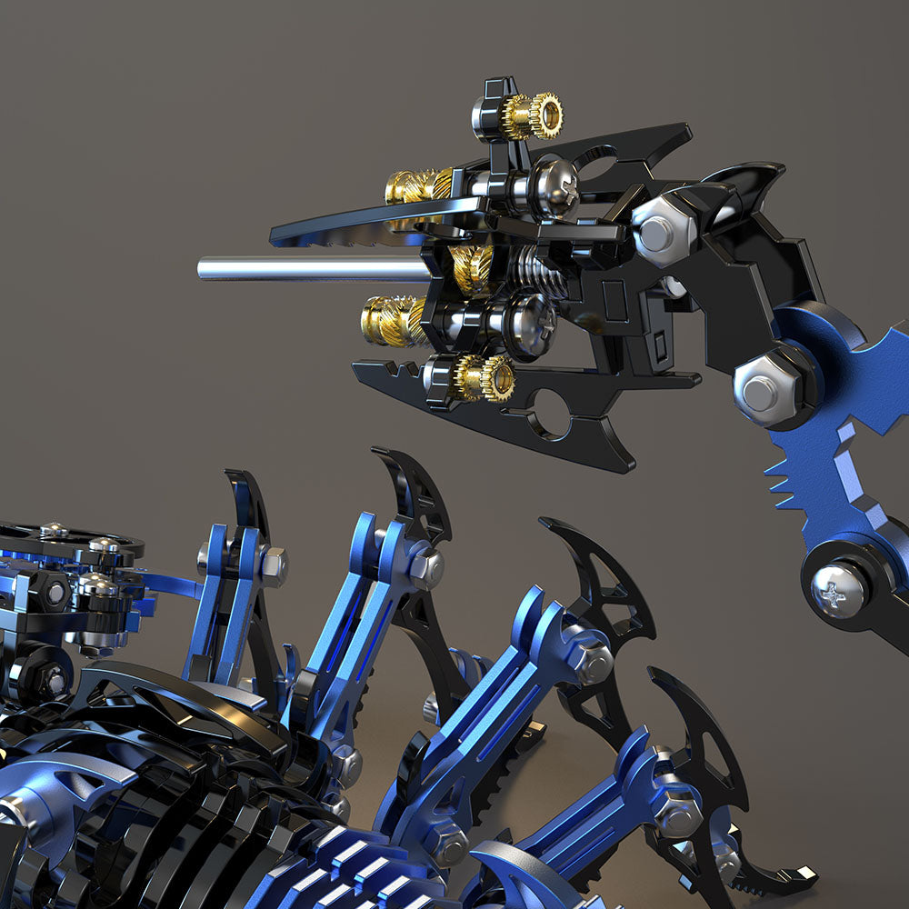 Kit de rompecabezas de metal 3D de escorpión azul-negro punk para regalo y decoración