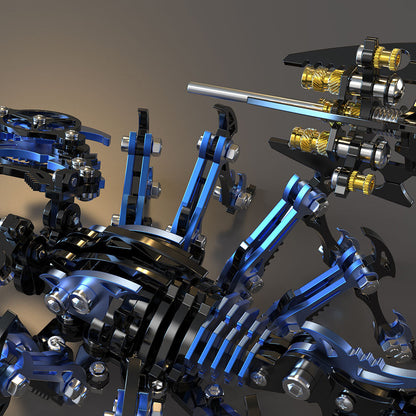 Kit de rompecabezas de metal 3D de escorpión azul-negro punk para regalo y decoración