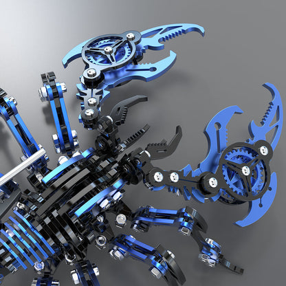 Kit de rompecabezas de metal 3D de escorpión azul-negro punk para regalo y decoración