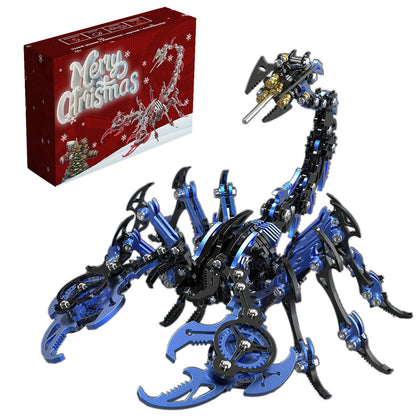 Kit de rompecabezas de metal 3D de escorpión azul-negro punk para regalo y decoración