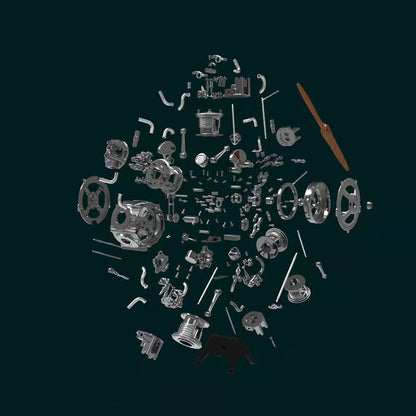 Kit de rompecabezas de 250 piezas con motor radial de metal a escala 1/6, juguete de experimento científico