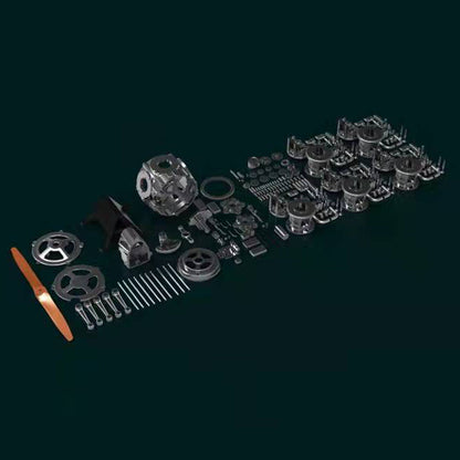 Kit de rompecabezas de 250 piezas con motor radial de metal a escala 1/6, juguete de experimento científico