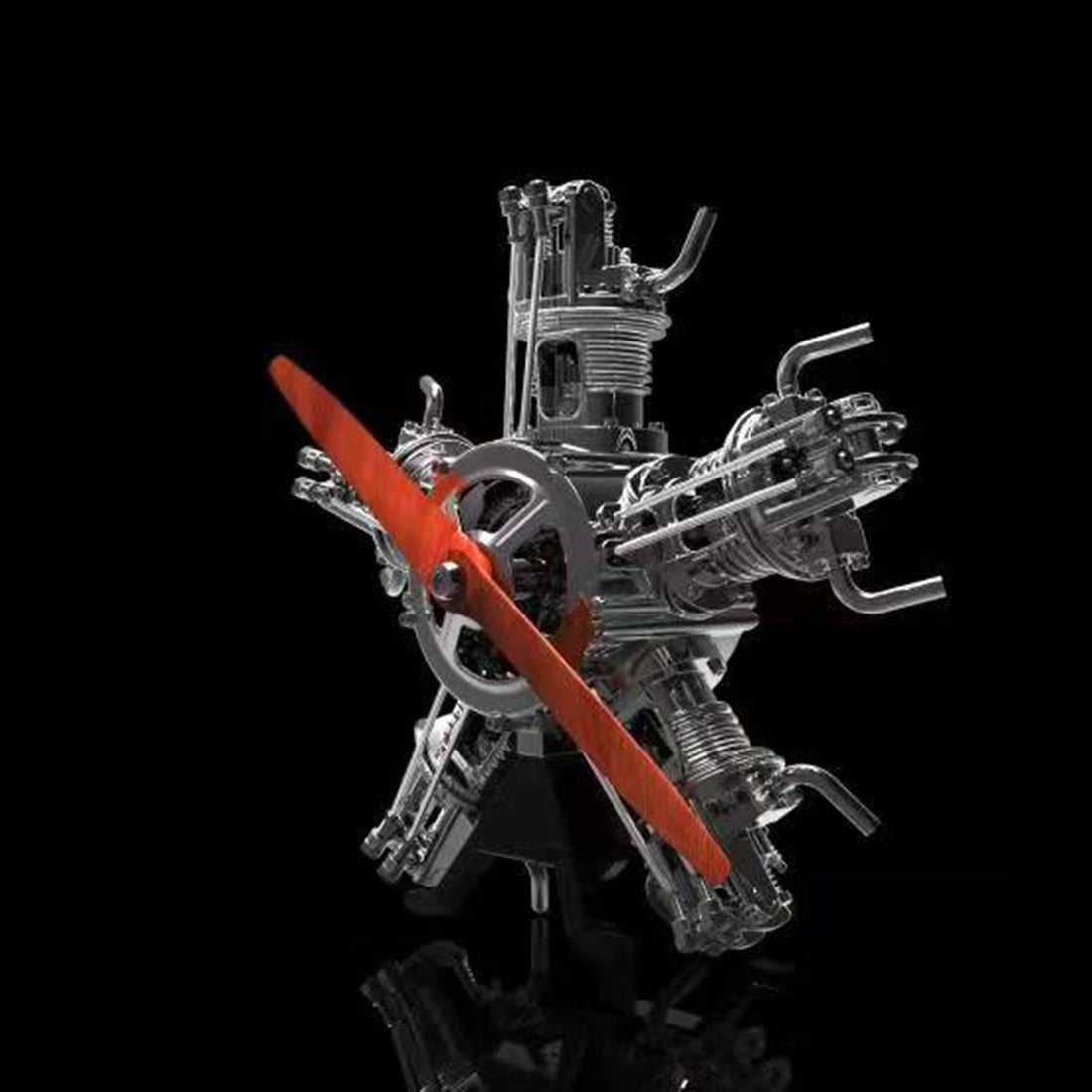 Kit de rompecabezas de 250 piezas con motor radial de metal a escala 1/6, juguete de experimento científico