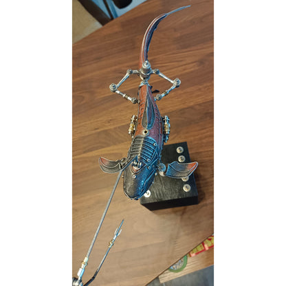 Modelo artesanal de Dunkleosteus de metal mecánico 3D Steampunk