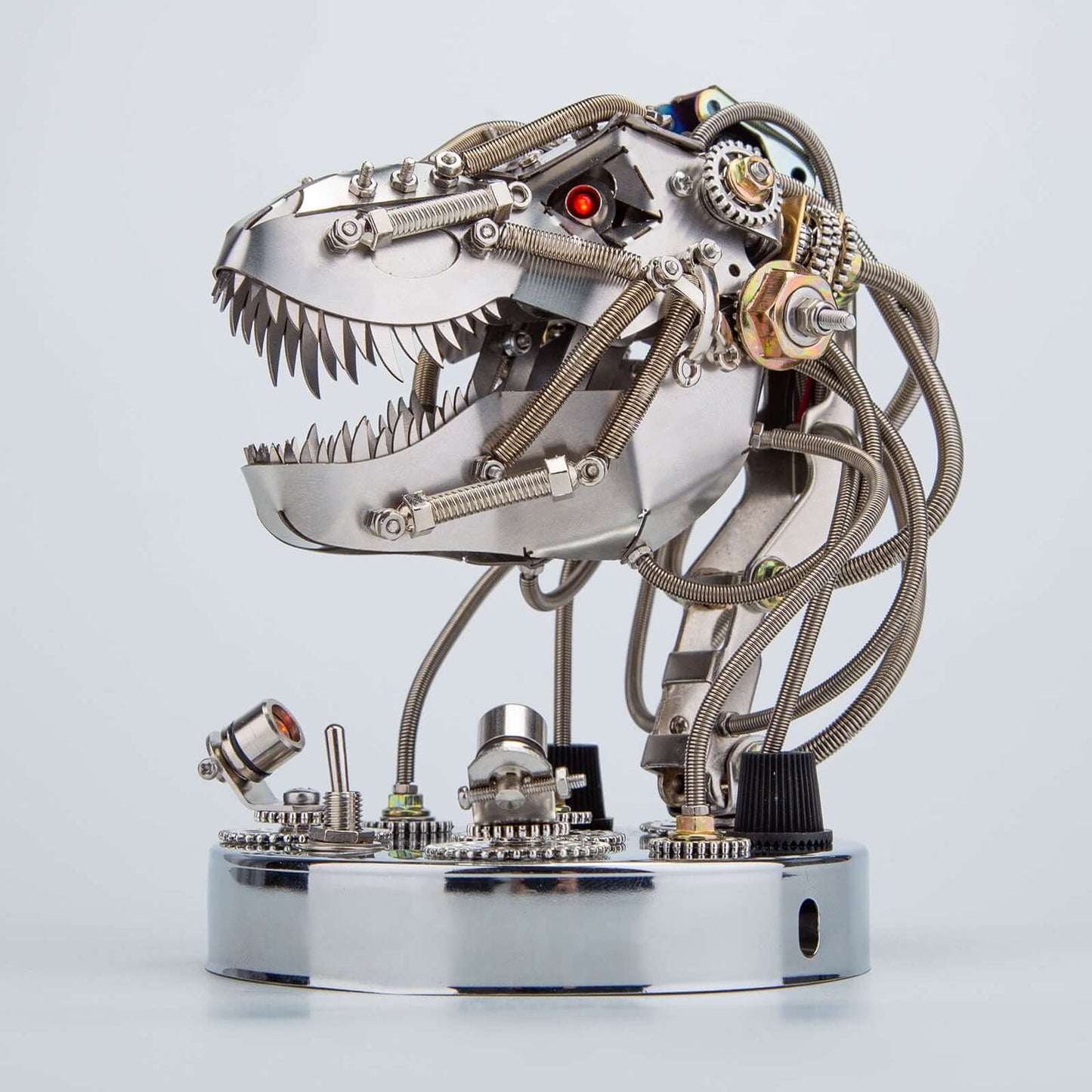 Kit de modelos de cabeza de dinosaurio mecánica móvil de metal 3D Steampunk de 180 piezas