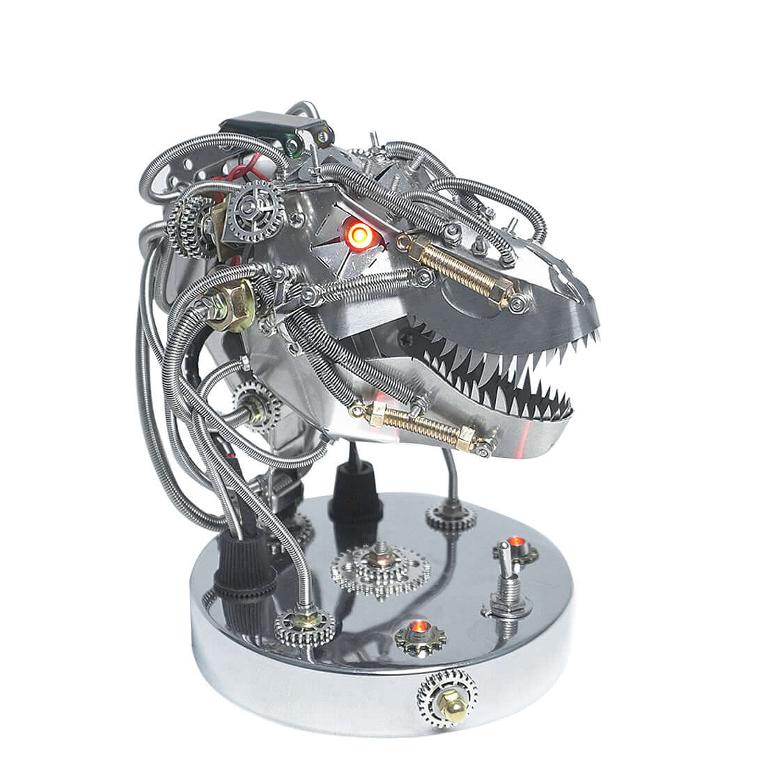 Kit de modelos de cabeza de dinosaurio mecánica móvil de metal 3D Steampunk de 180 piezas