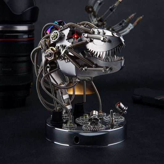 Kit de modelos de cabeza de dinosaurio mecánica móvil de metal 3D Steampunk de 180 piezas