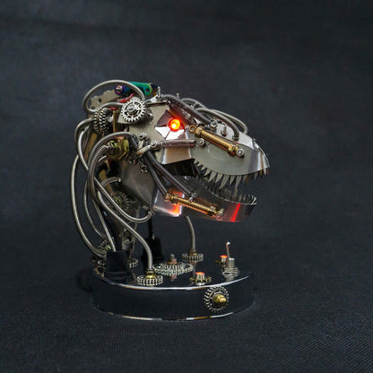 Kit de modelos de cabeza de dinosaurio mecánica móvil de metal 3D Steampunk de 180 piezas