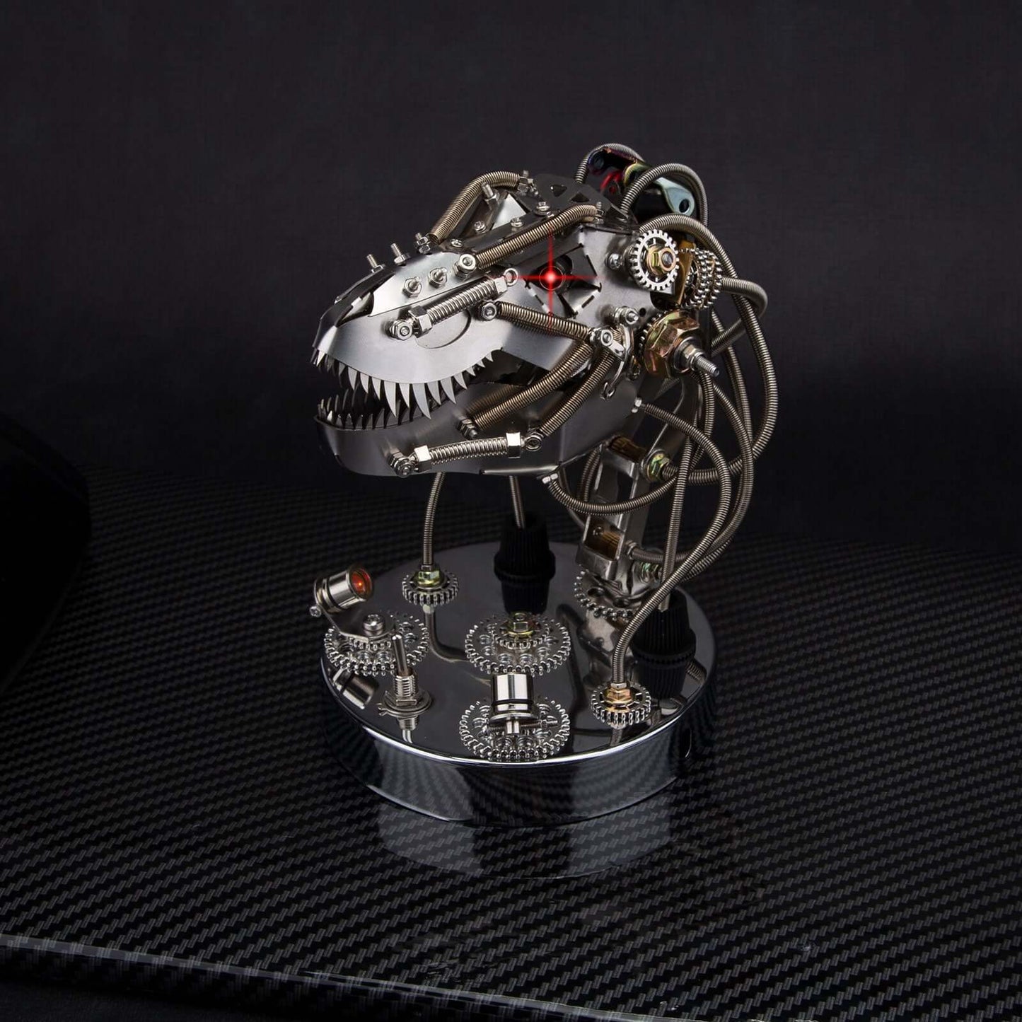 Kit de modelos de cabeza de dinosaurio mecánica móvil de metal 3D Steampunk de 180 piezas