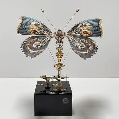 Rompecabezas mecánico de metal 3D de mariposa Steampunk con caja de música para regalos y decoración. 