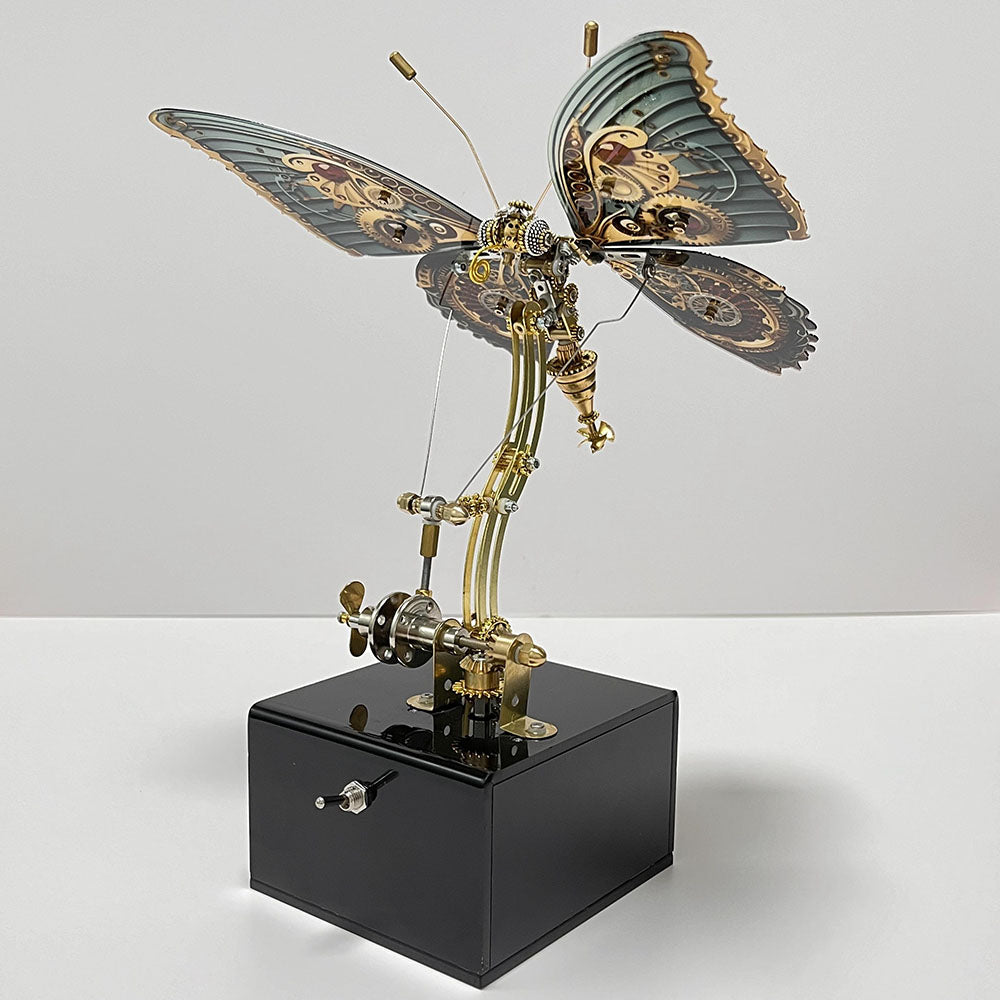 Rompecabezas mecánico de metal 3D de mariposa Steampunk con caja de música para regalos y decoración. 