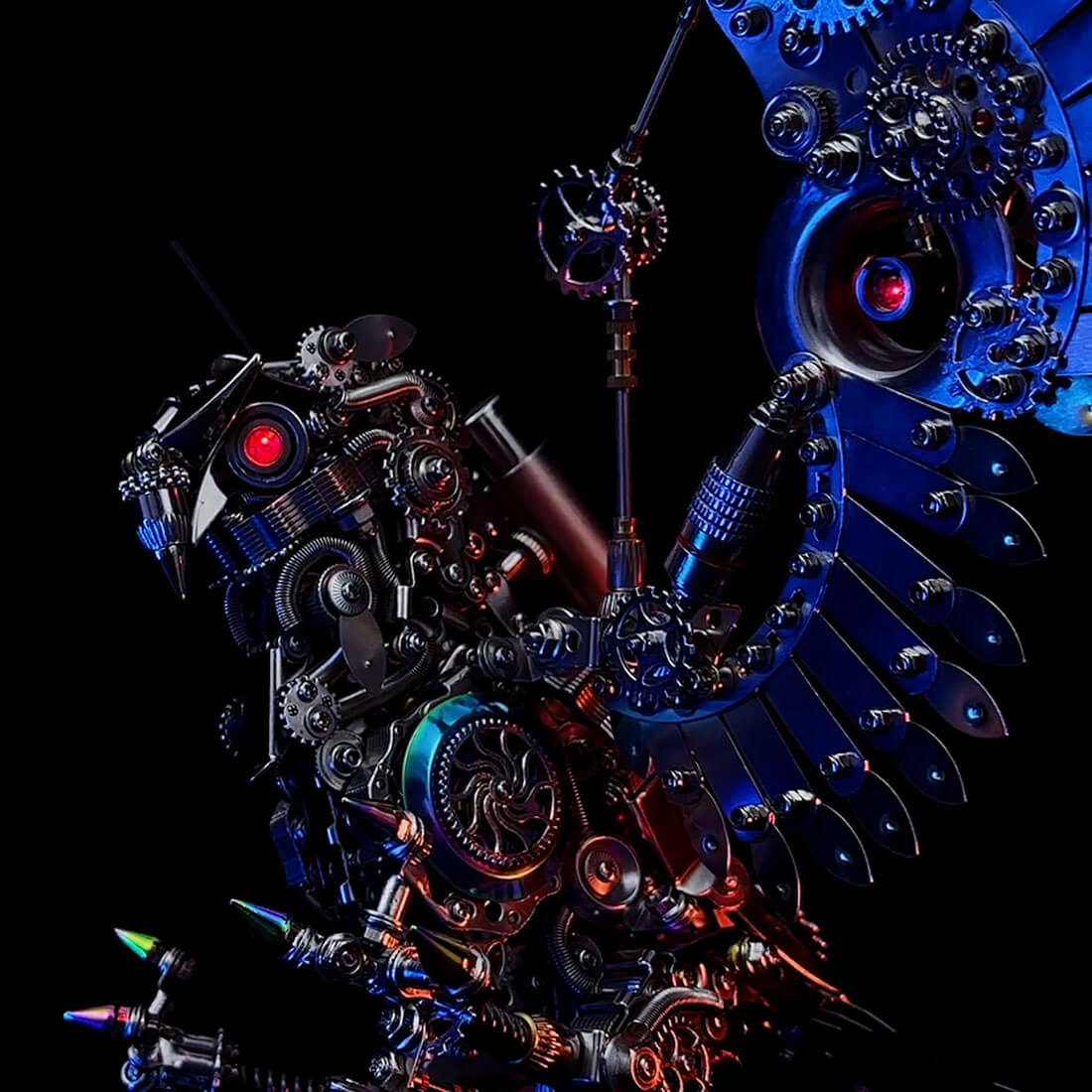 Kit de rompecabezas de metal Steampunk Gyrfalcon de 1800 piezas, modelo Eagle Series 