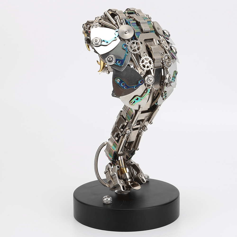 Kit de rompecabezas de metal Steampunk King Cobra con base, serie Snake