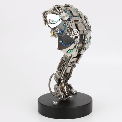 Kit de rompecabezas de metal Steampunk King Cobra con base, serie Snake