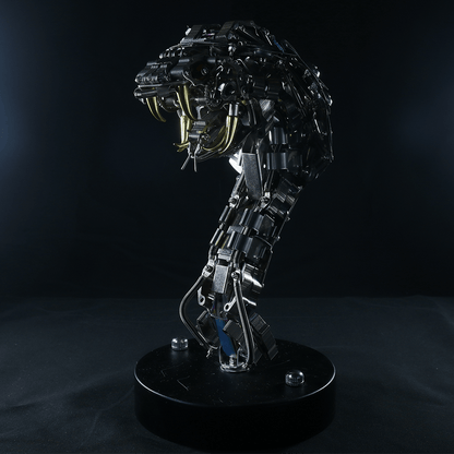 Kit de rompecabezas de metal Steampunk King Cobra con base, serie Snake