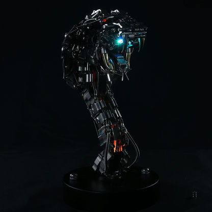 Kit de rompecabezas de metal Steampunk King Cobra con base, serie Snake