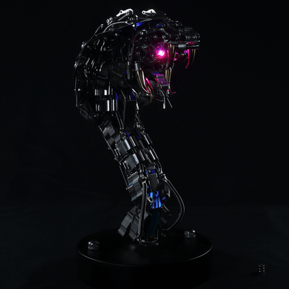 Kit de rompecabezas de metal Steampunk King Cobra con base, serie Snake