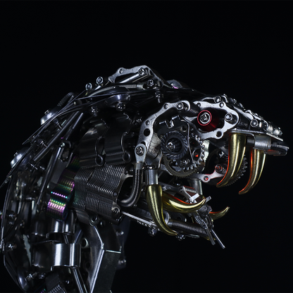 Kit de rompecabezas de metal Steampunk King Cobra con base, serie Snake