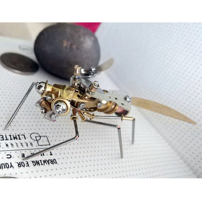 Colección de modelos de insectos araña avispa pequeña mecánica de metal Steampunk